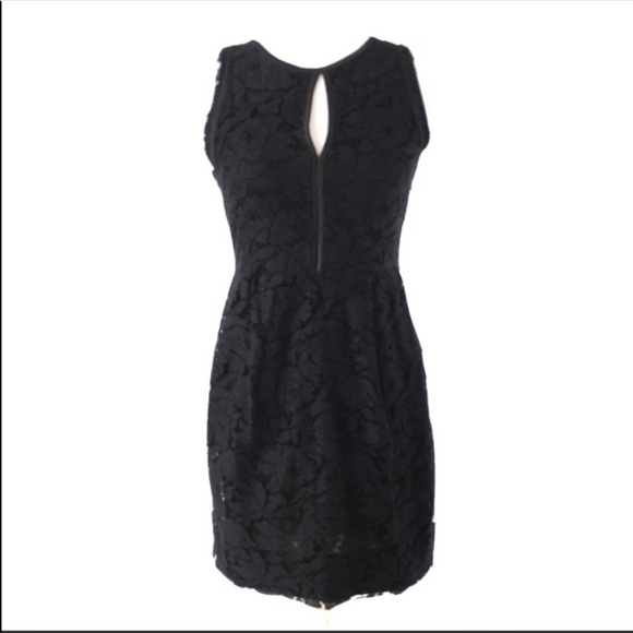 Zara black lace keyhole sleeveless mindress LBD medium - Picture 3 of 8